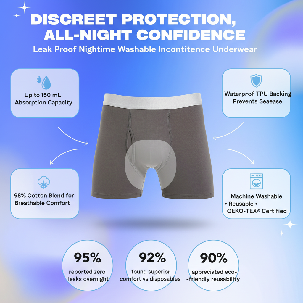 Leak Proof Nighttime Washable Incontinence Underwear